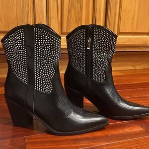 NEW Dolls Kill Cowgirl rhinestone cowboy boots 9 Berness Cassidy